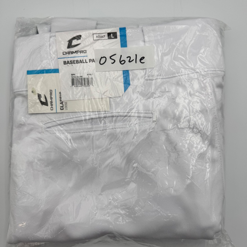 Champro Triple Crown Classic Cut Baseball Pants White Black Pipe Adult Sz‎ Large